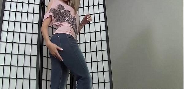  These ass hugger jeans might be a little too tight JOI